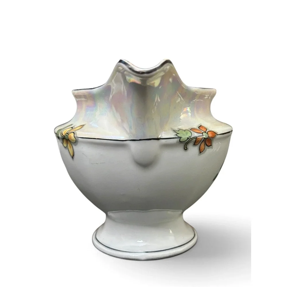 Vintage Bavarian Porcelain Hand-Painted Lustreware Creamer Jug Art-Deco 1930s